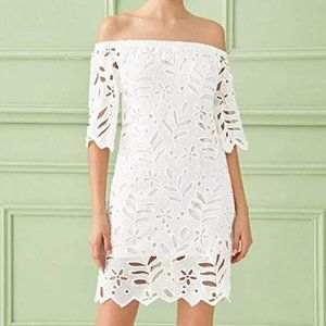 white eyelet lace dress